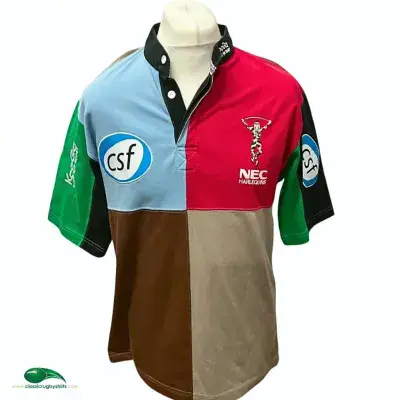 2001 2003 Harlequins S/s Home Rugby Union Shirt Medium