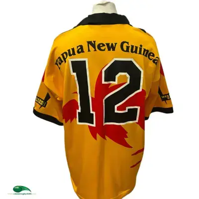 2001 Papua New Guinea Stanley Gene Match worn Rugby League Shirt vs Australia