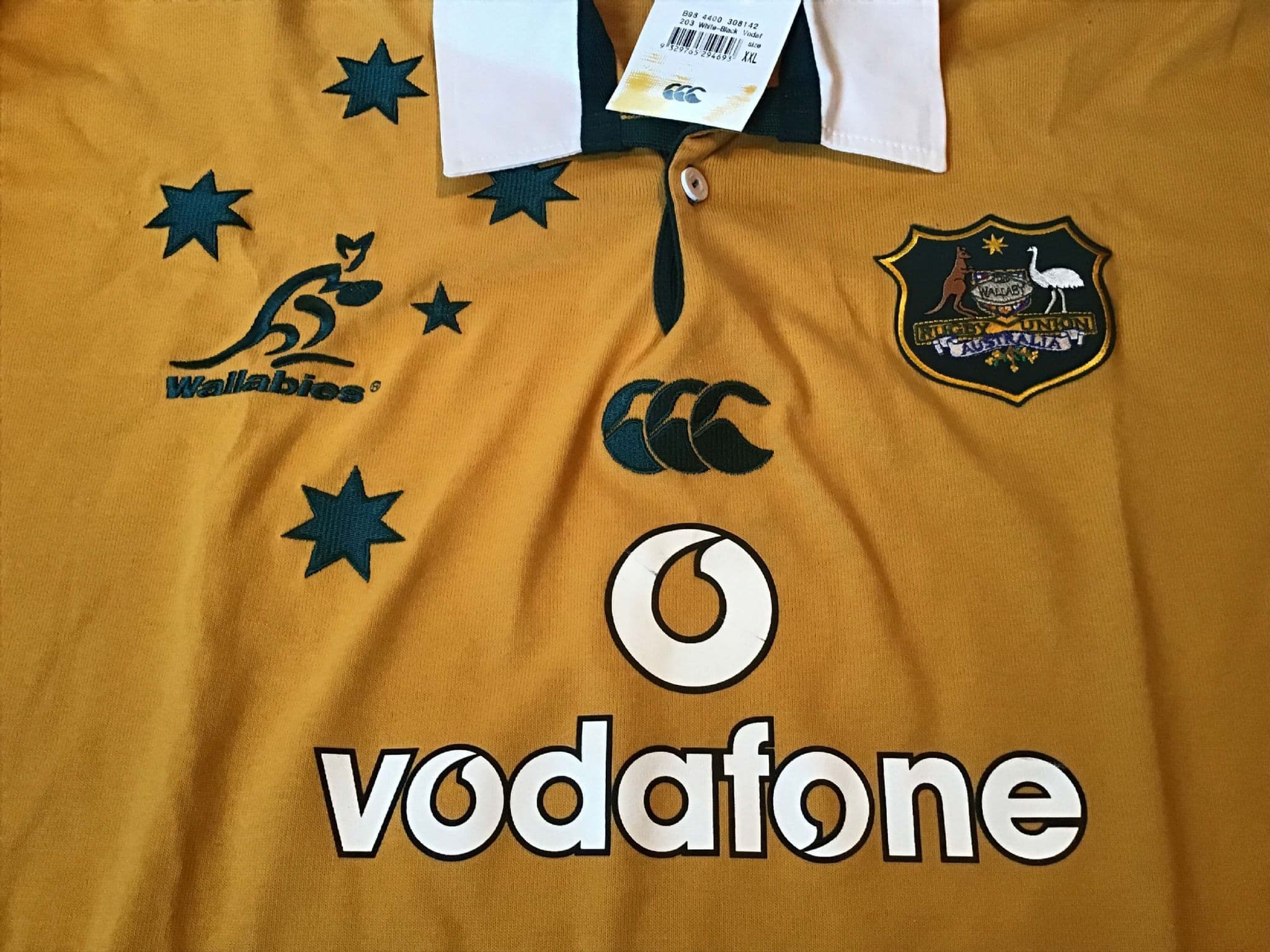 Maillot De Rugby Canterbury Australie 2002-2003 - Taille XXL Homme, Couleur Orange