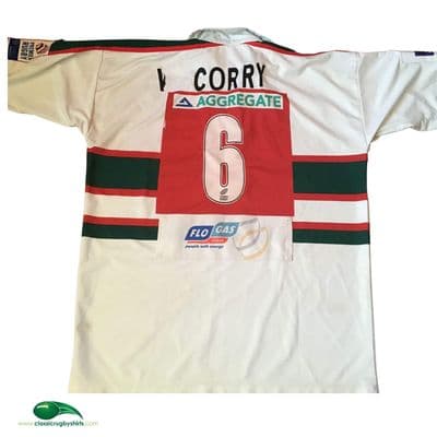 2002 2003 Leicester Tigers Corry Match Worn  Rugby Away Shirt 2XL