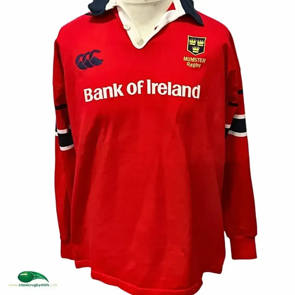 【希少】 Munster Bank Of Ireland ラグビー 2002/03 Munster Rugby Shirt | Old Official Canterbury Jersey