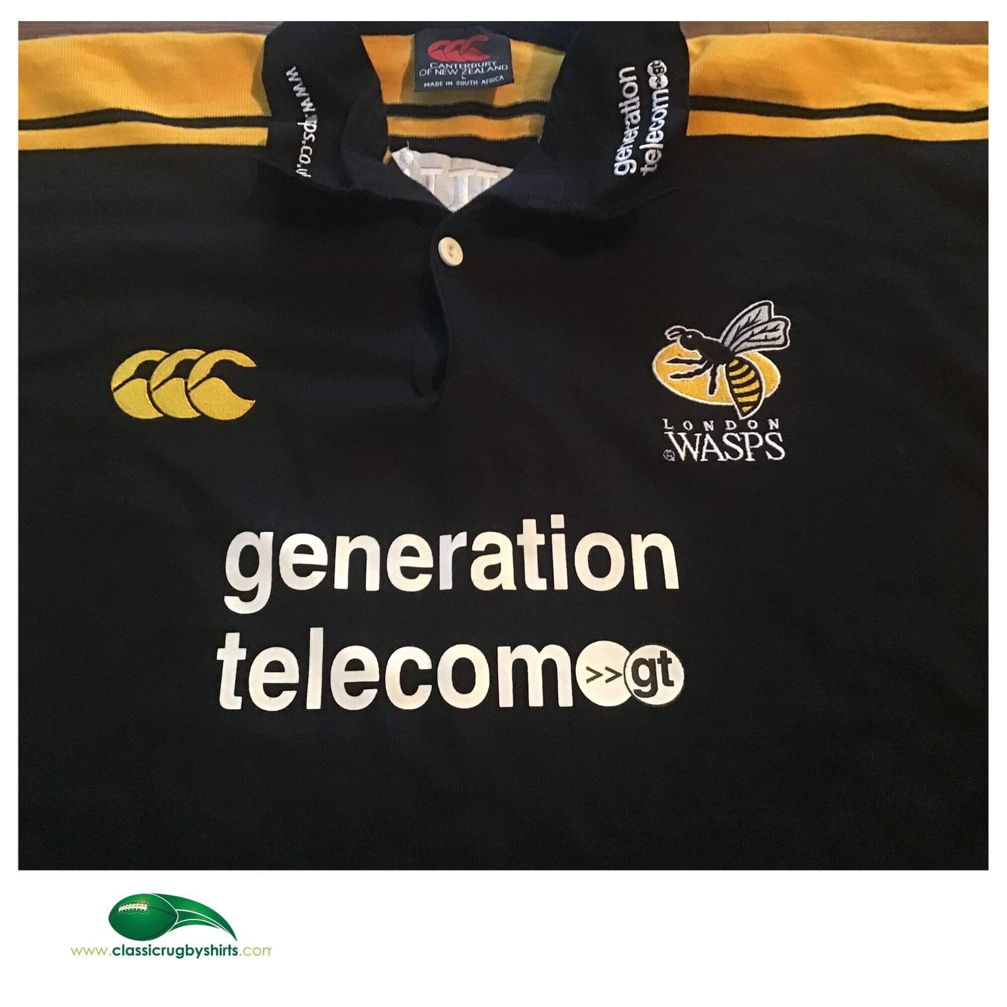 Maillot De Rugby Wasps London Vintage Canterbury - Taille M, Away, Occasion Avec Défauts (fissures Sponsor, Taches)