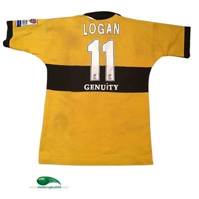 2002 2003 Wasps Logan Match Worn Signed Temex Rugby Union Shirt Large