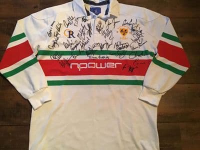 2002 2003 Worcester Warriors Squad Signed Rugby Union Shirt COA
