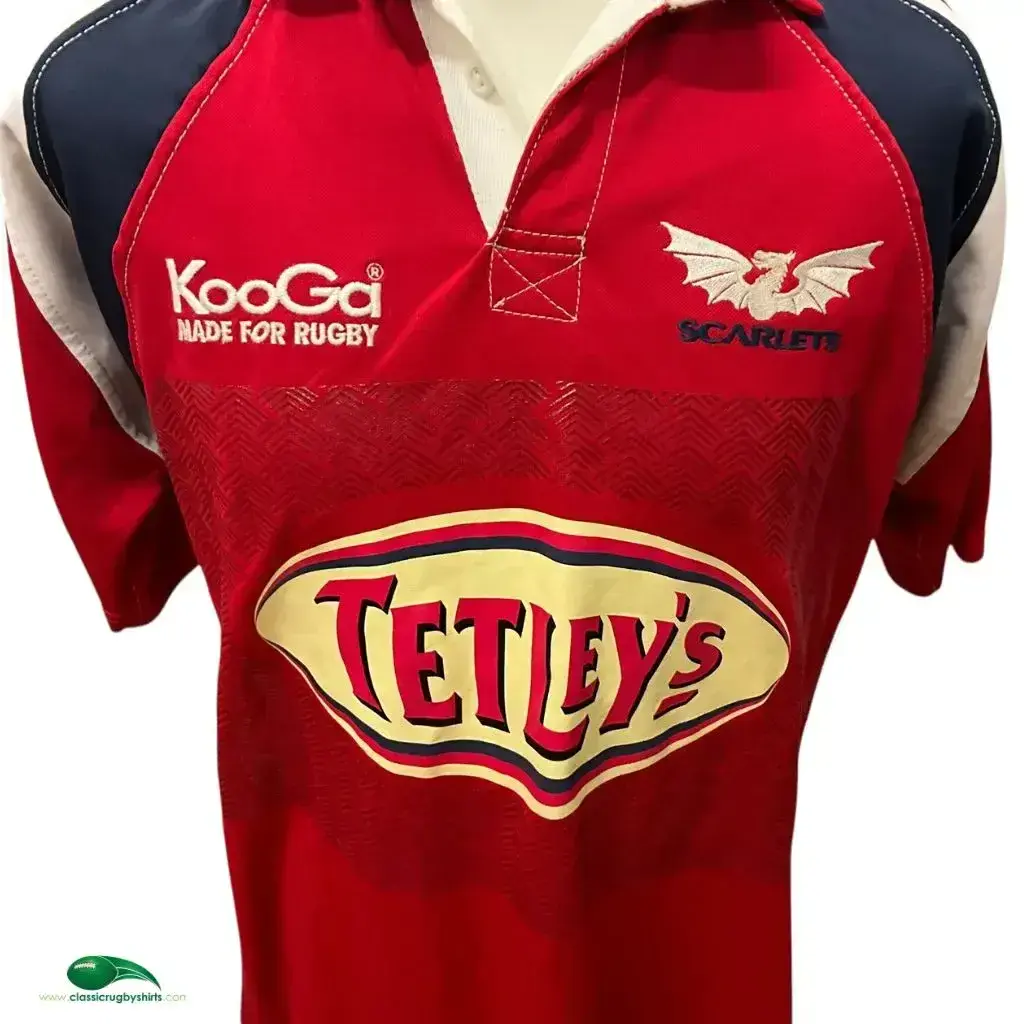 Maillot De Rugby Vintage Llanelli Scarlets Koora Rouge Taille XL - Occasion