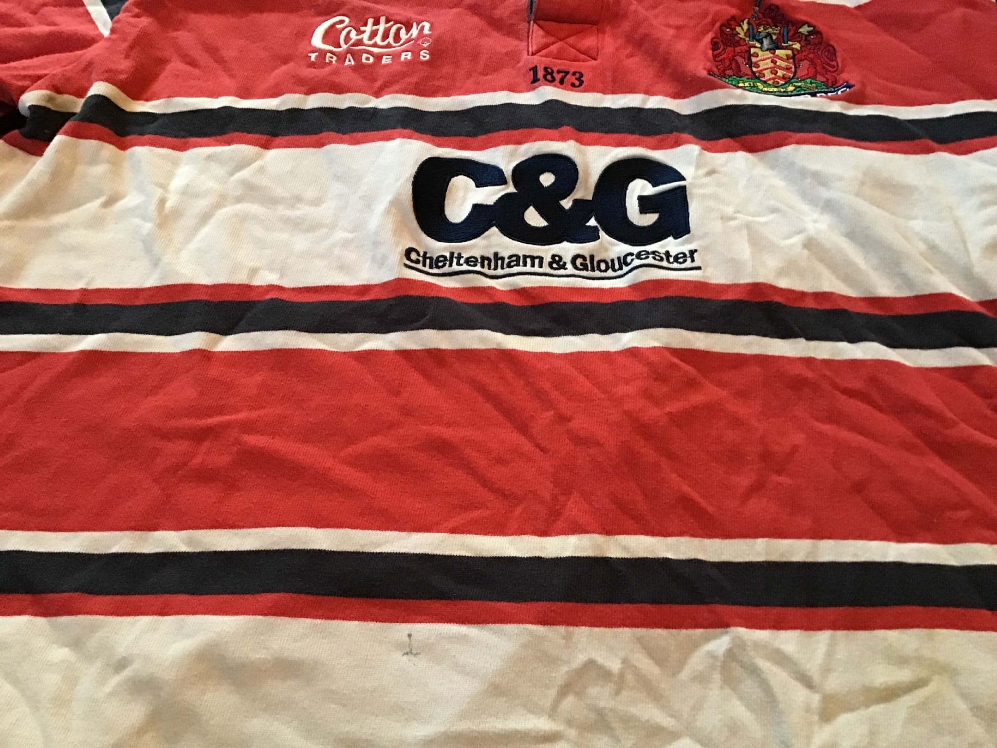 Maillot Domicile Vintage GLOUCESTER RUGBY 2003-2005 Sponsor C&G Bank - Taille L