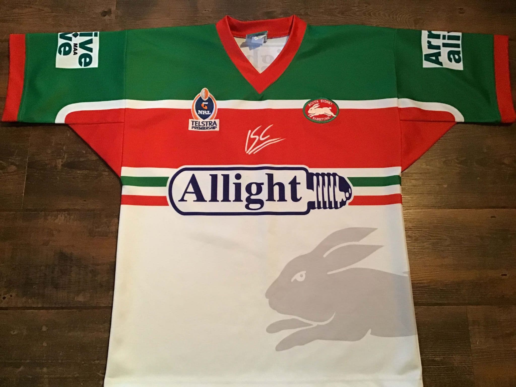 Short De Rugby Vintage NRL Supporter 2004 South Sydney Rabbitohs – Taille 2XL élastique