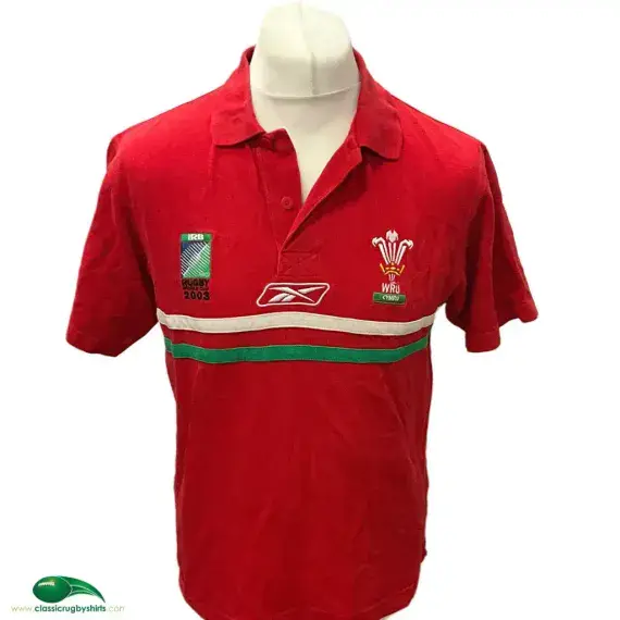 2003 Wales RWC Vintage Old Rugby Polo Shirt
