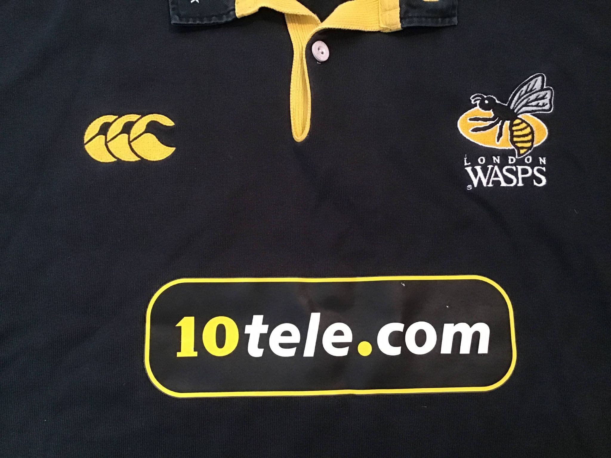 Maillot London Wasps 2000 rétro vintage rugby union authentique chemise taille a
