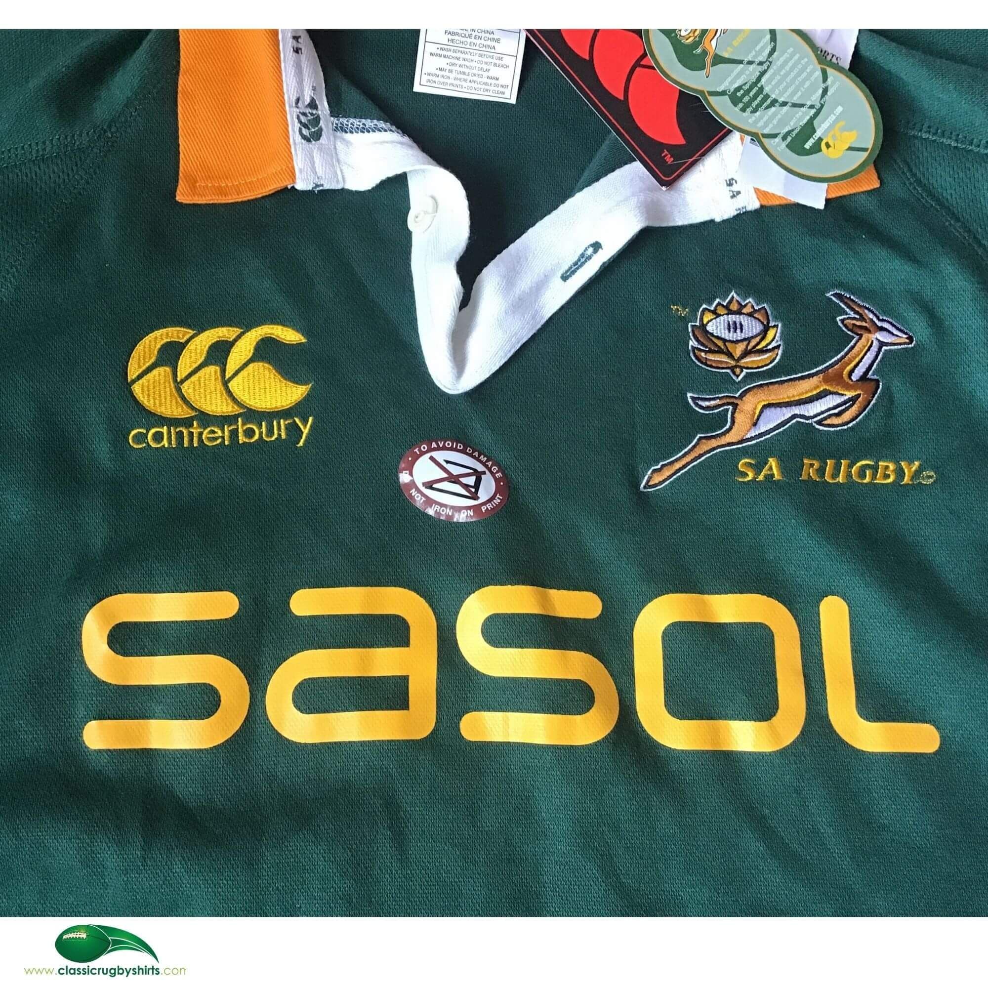 Maillot Rugby Afrique Du Sud 2005 CCC Canterbury - Taille XXL - Occasion