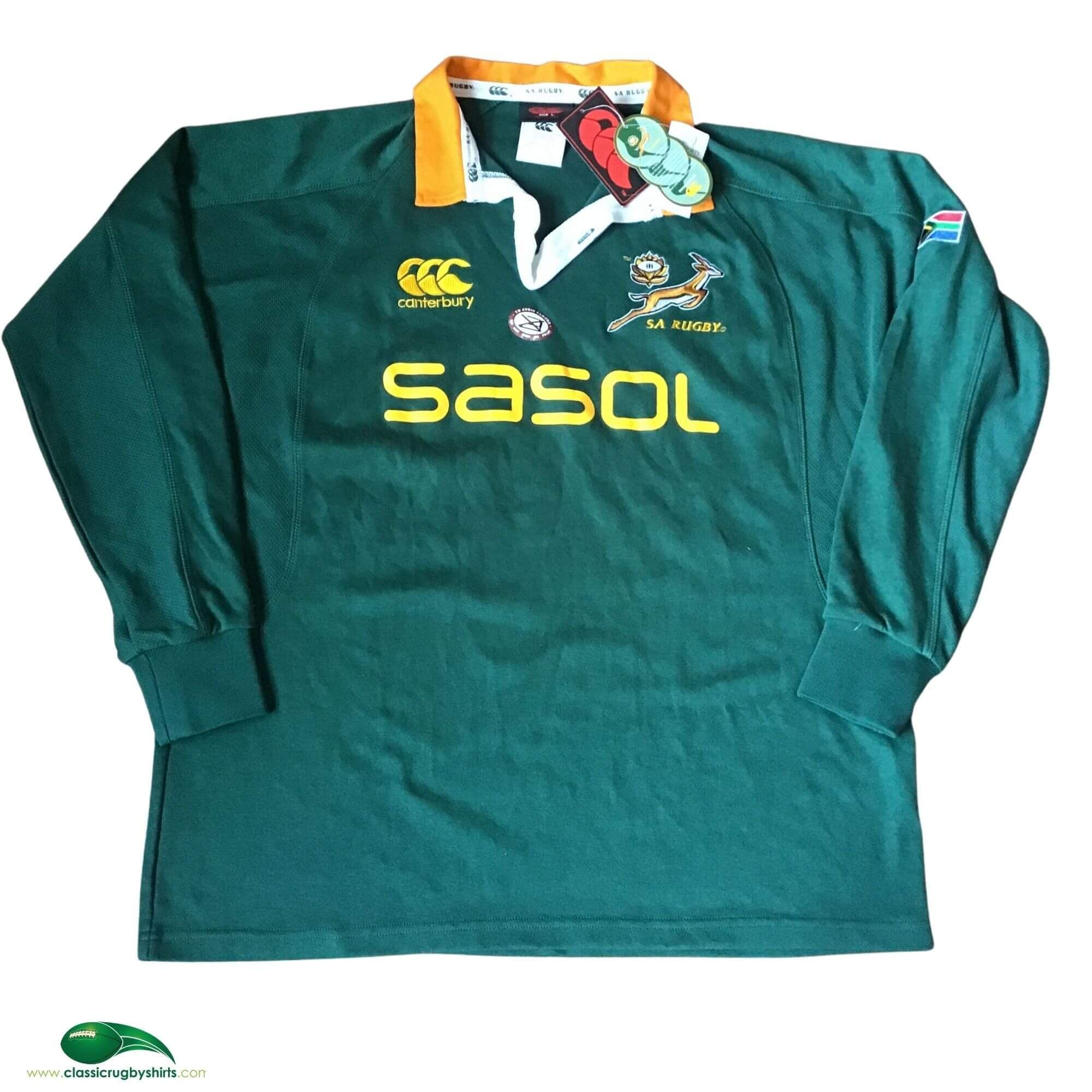 Maillot De Rugby Afrique Du Sud 2005 - Marque Canterbury - Taille XXL - Fabriqué En Irlande