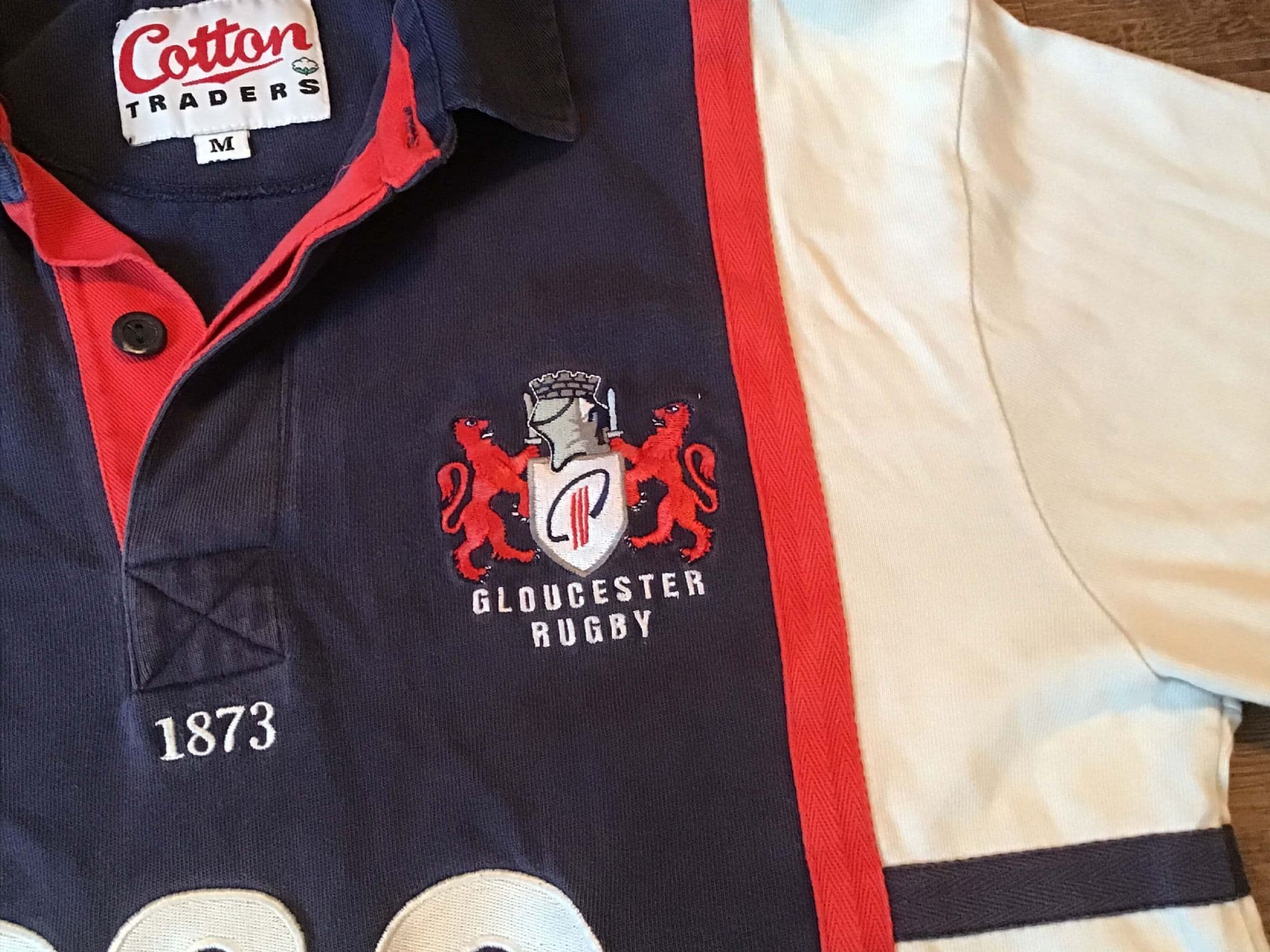 Gloucester Rugby Shirt Jersey 2005 2006 2007 Cotton Traders Size L