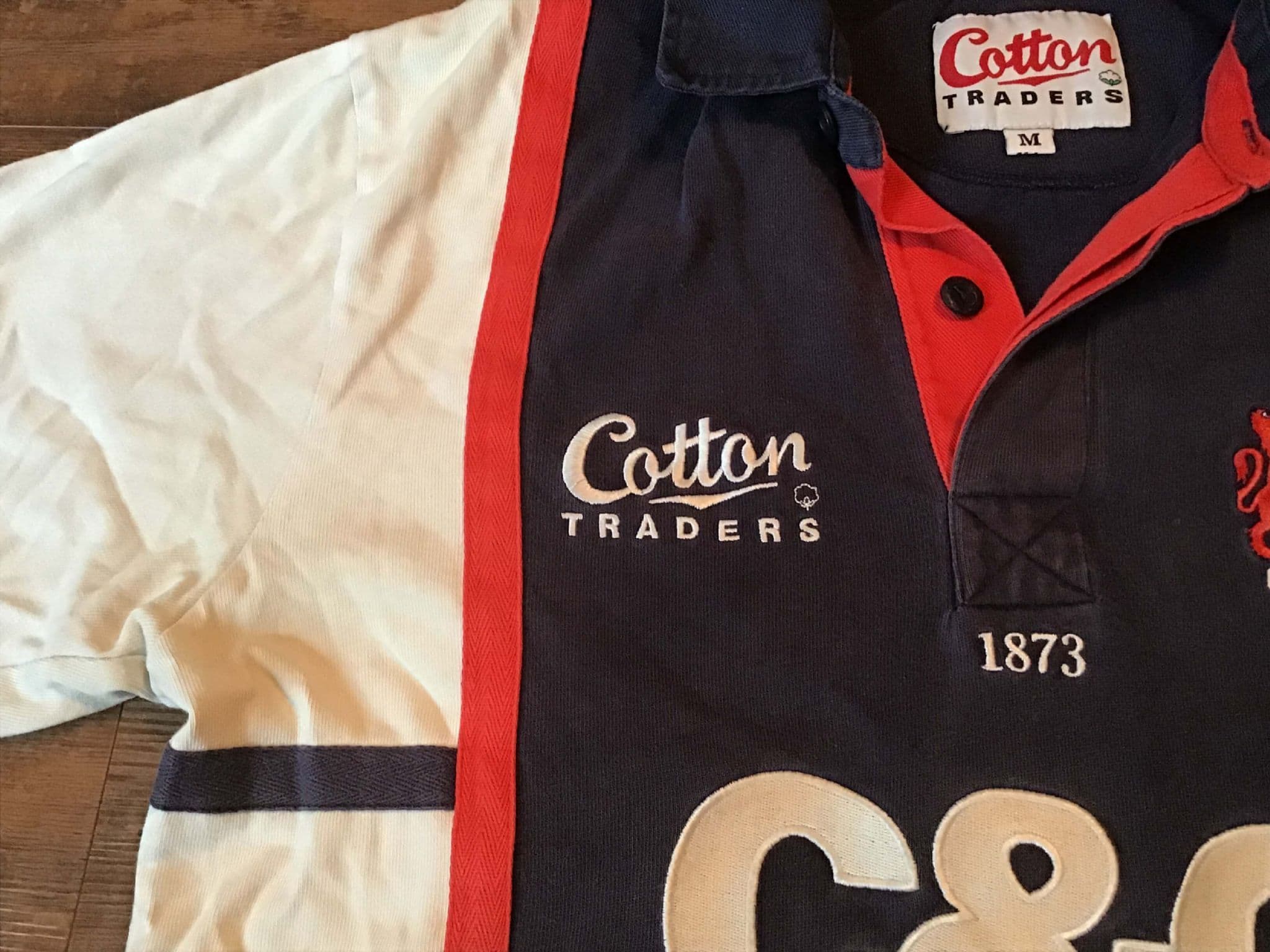 Maillot Rugby Gloucester 2005-2007 Manches Longues Cotton Traders Blanc Taille XL