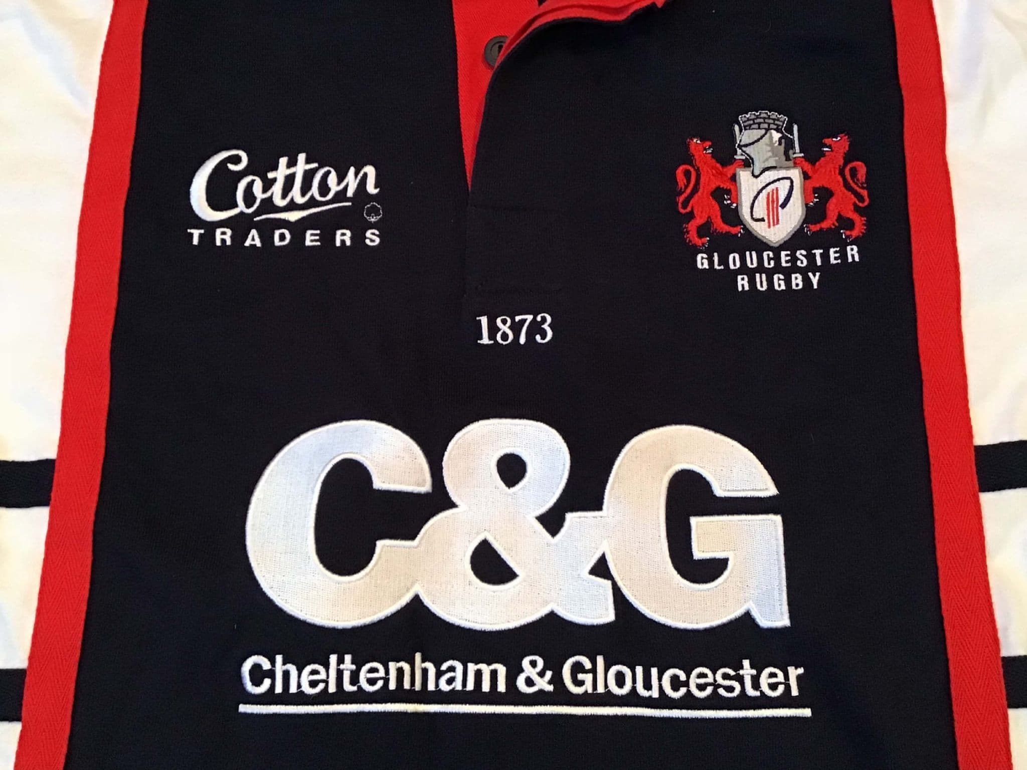 Maillot Manches Longues Gloucester Rugby 2005-2007 – Cotton Traders – Blanc – XL