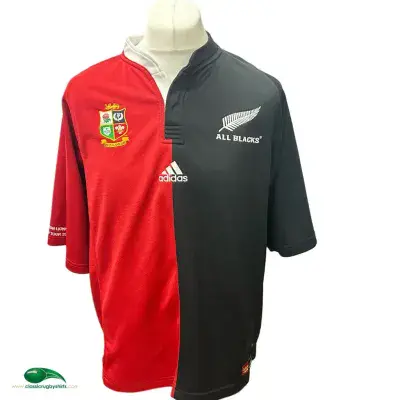 adidas British & Irish Lions シャツ　M ハ34 ADIDAS British and Irish Lions Rugby athletic shirt zip neck