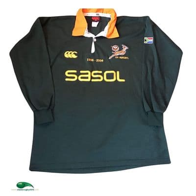 2006 South Africa L/s Centenary Rugby Shirt Large XL
