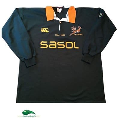 2006 South Africa L/s Rugby Union Centenary Shirt Large XL