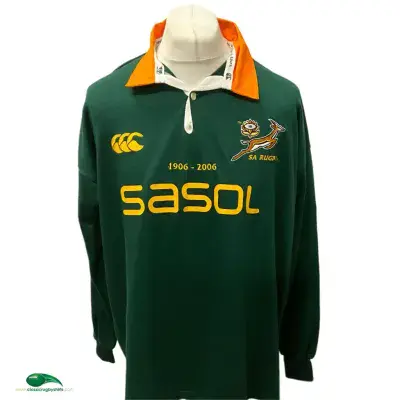 2006 South Africa L/s Rugby Union Centenary Shirt XL 2XL