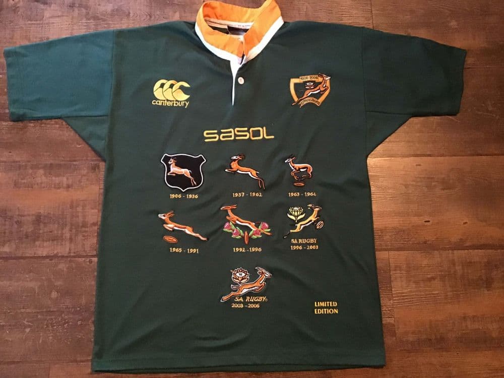 Springbok Rugby Crest Old Rugby Shirts | 2006 Springboks Crest Vintage Jerseys
