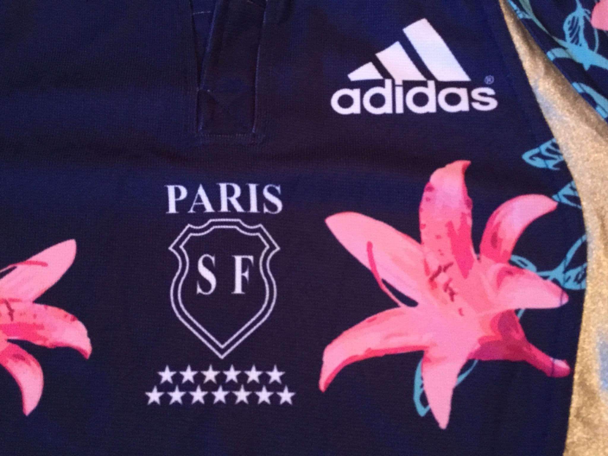 Maillot De Rugby Stade Français Saison 2007/2008 – Adidas, Taille M, Kaki