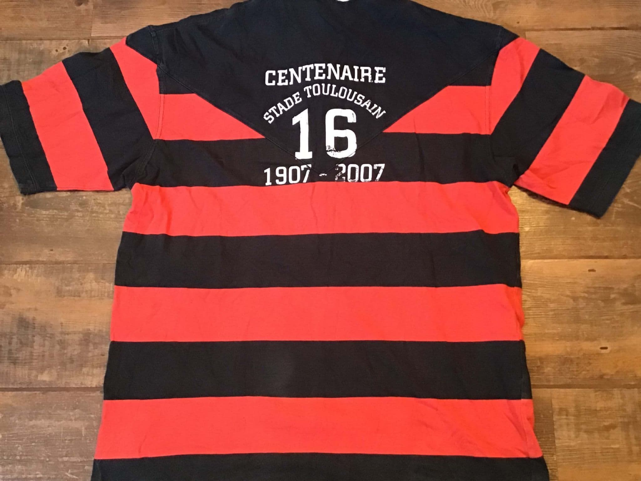 Maillot Rugby Toulouse Blanc Vintage - Taille XL, N°1, Porté