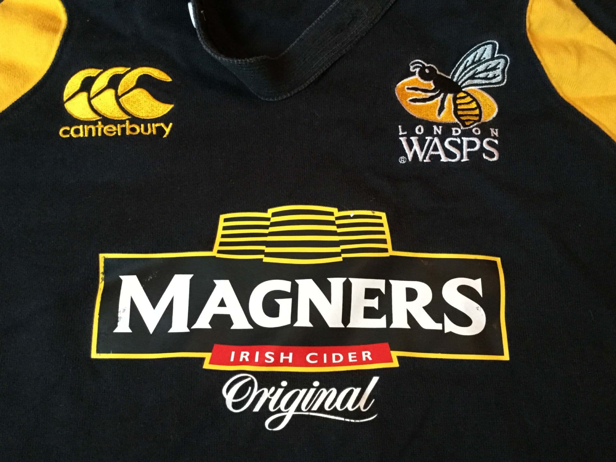 Maillot De Rugby Vintage Canterbury Wasps RFC 2007/2008 - Taille S Homme - Noir
