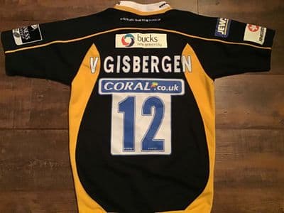 2007 2008 Wasps Van Gisbergen Player Rugby Union Shirt Medium