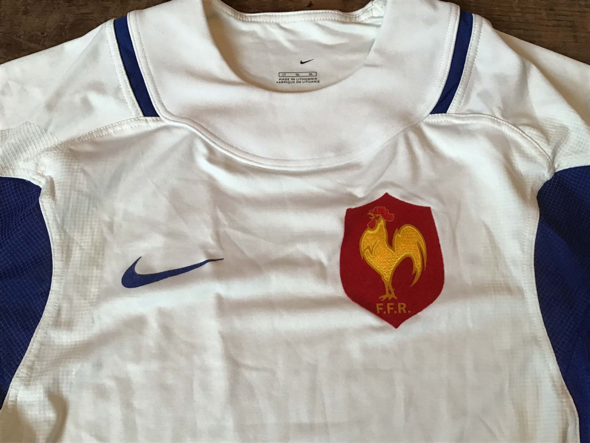 MAILLOT RUGBY QUINZE DE FRANCE vintage coton shirt NIKE 18 20 ans = S EUR 49,90 - FR
