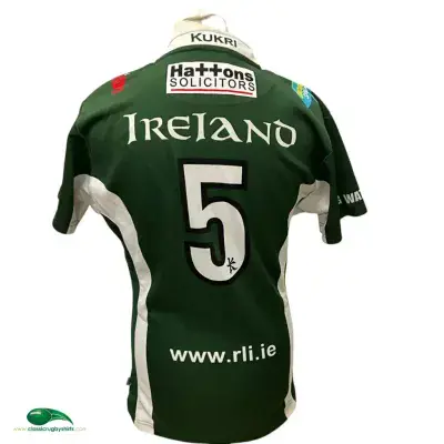 2007 Ireland No 5 Match Worn v Russia Rugby League Shirt