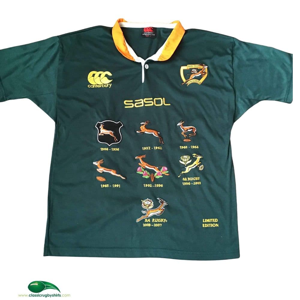 Springbok Rugby Crest Classic Rugby Shirts | 2007 Springboks Crests Vintage Old Jerseys