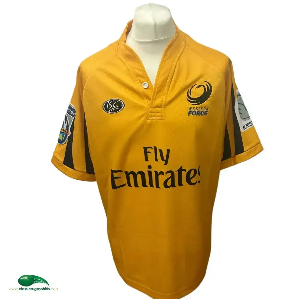 SUPER RUGBY WESTERN FORCE JERSEY UK size (LARGE) BLK 超カッコイイ from UK R67 BLK western force rugby training t-shirt