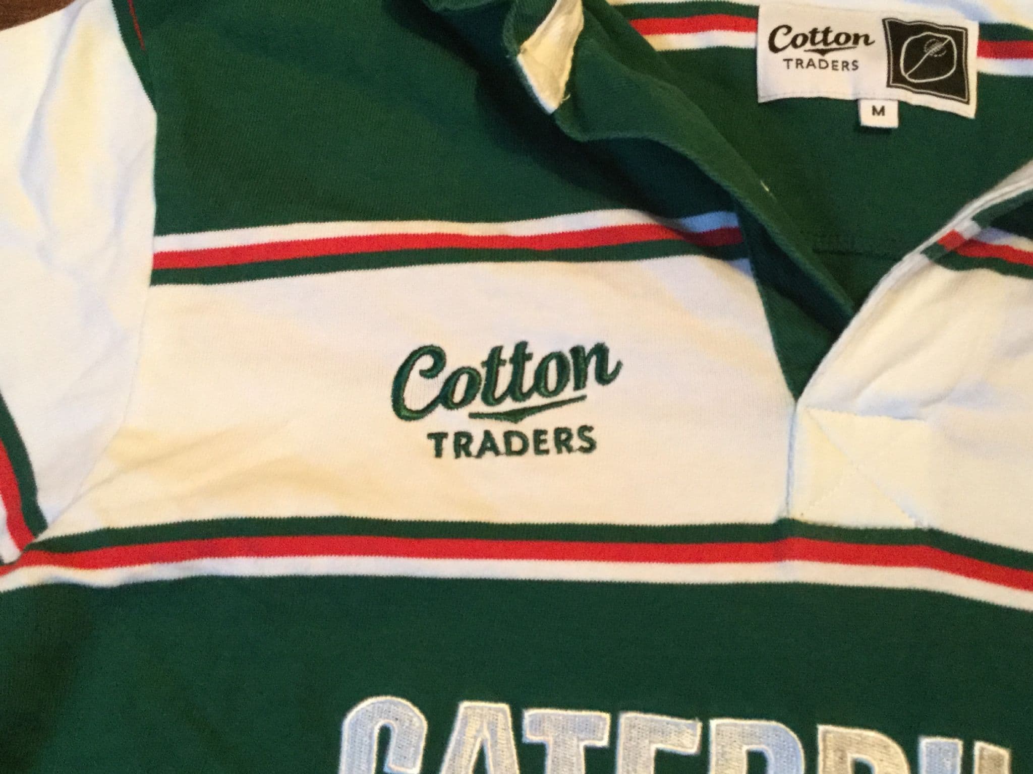 Maillot Rugby Leicester Tigers Cotton Traders - Saison 2009/10 - Taille L - Vert - Vintage Années 2000 - Très Bon état