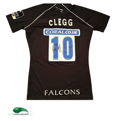 2008 2009 Newcastle Falcons Clegg Match Worn Rugby Union Shirt Medium