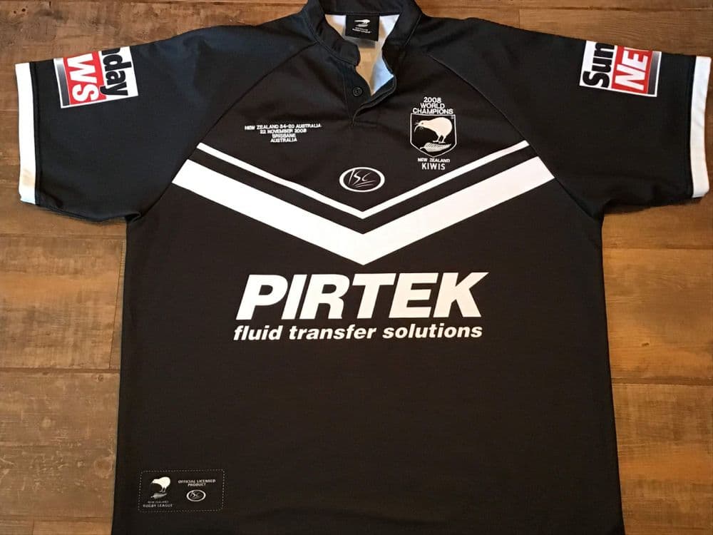 Maillot Vintage New Zealand Kiwis Rugby League ISC Blanc Homme Taille S