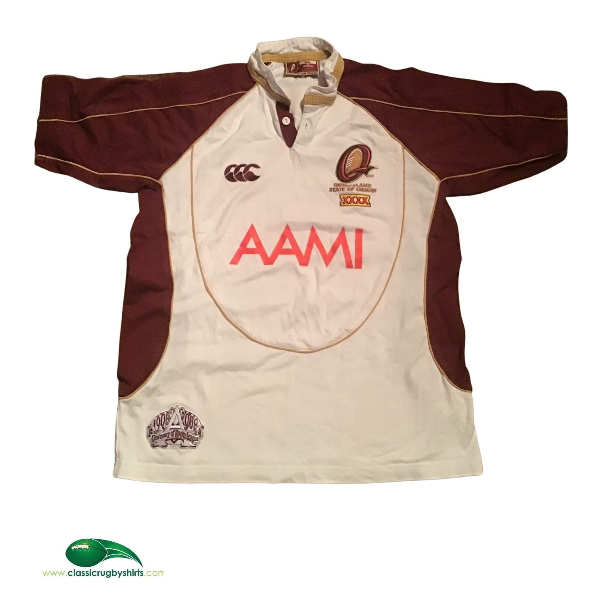 Maillot De Rugby ISC Queensland QLD – Gris/marron, Taille L – Occasion