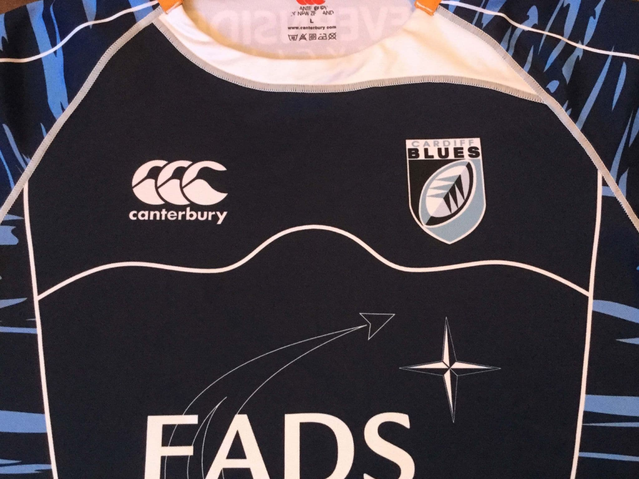 デッドストック canterbury CARDIFF BLUES Jersey2 CARDIFF BLUES Rugby Shirt Vintage Red L Large CCC Canterbury