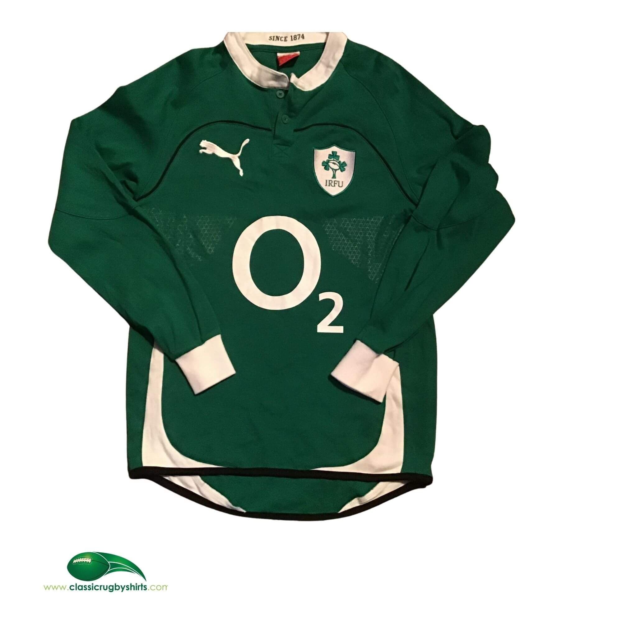 【美品！XL】2009〜10 Ireland L/s Rugby Shirt 2009-2010-ireland-l-s-rugby-