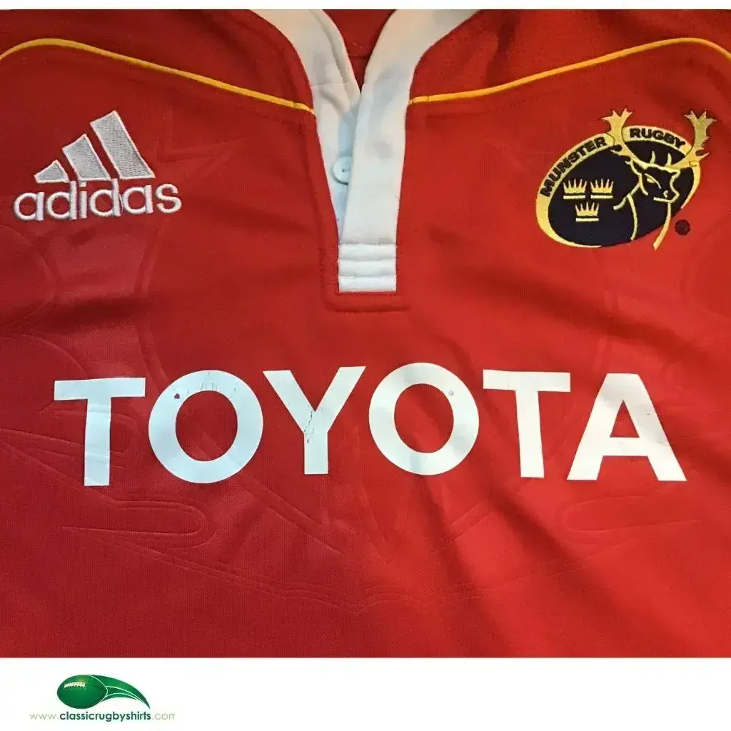 極美品 希少品Adidas MUNSTER RUGBY Jersey 09モデル Toyota Munster Rugby Jersey Mens Size M Red adidas Tag Clima