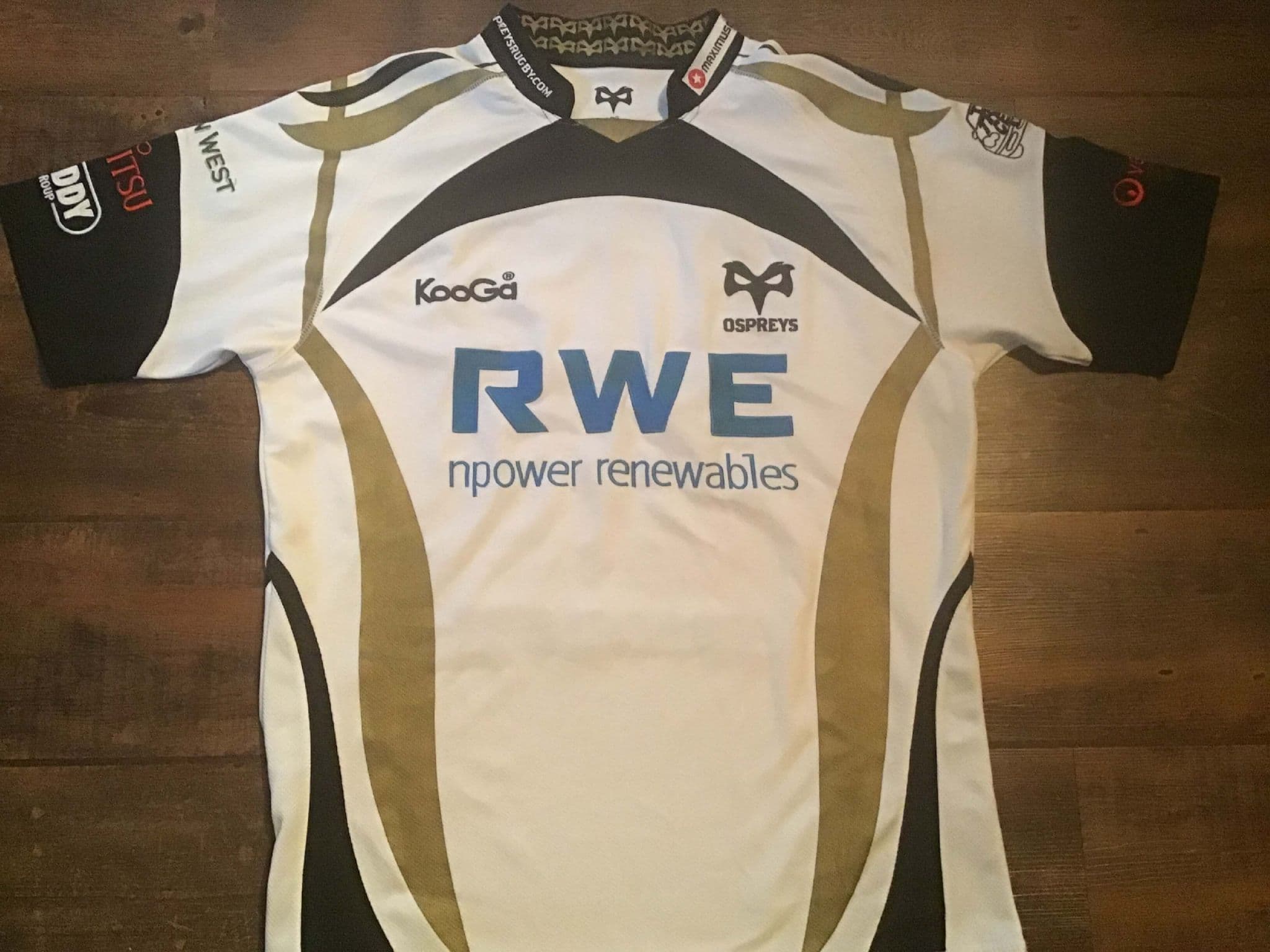 Maillot d'entraînement rugby Ospreys 2010/2011 Kooga grand L bleu