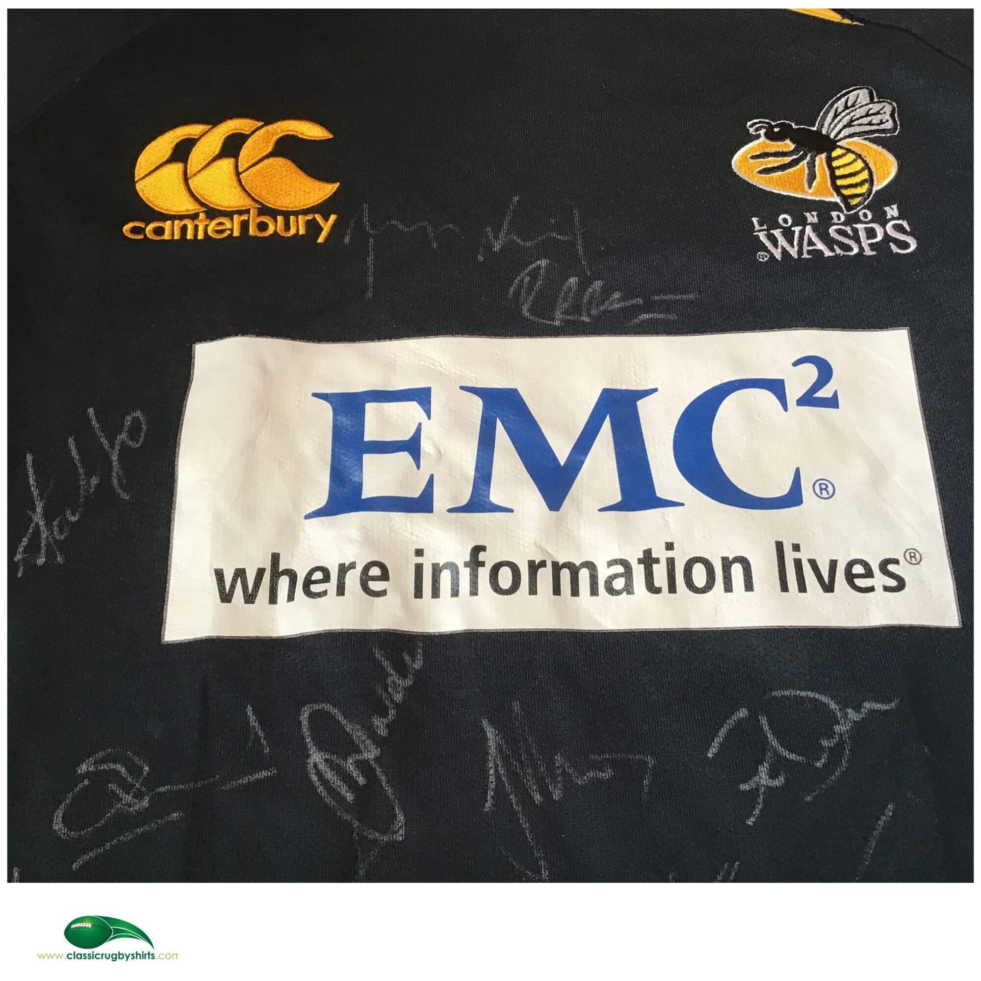 Maillot De Rugby London Wasps 2009-2010 Canterbury - Taille Grand Homme, Noir Domicile