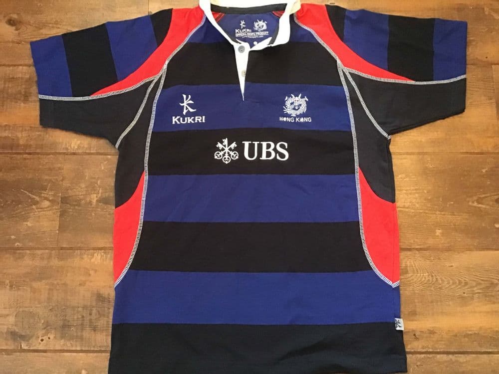 Kukri Tee-Shirt HKRU Hong Kong Rugby Union 7'S Replica Home Homme Rayures Kukri Tee-Shirt HKRU Hong Kong Rugby Union 7'S Replica Home Homme Rayures