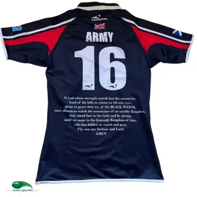 2010 Black Watch British Army No 16 Manila 10s Players Rugby Union Shirt Large