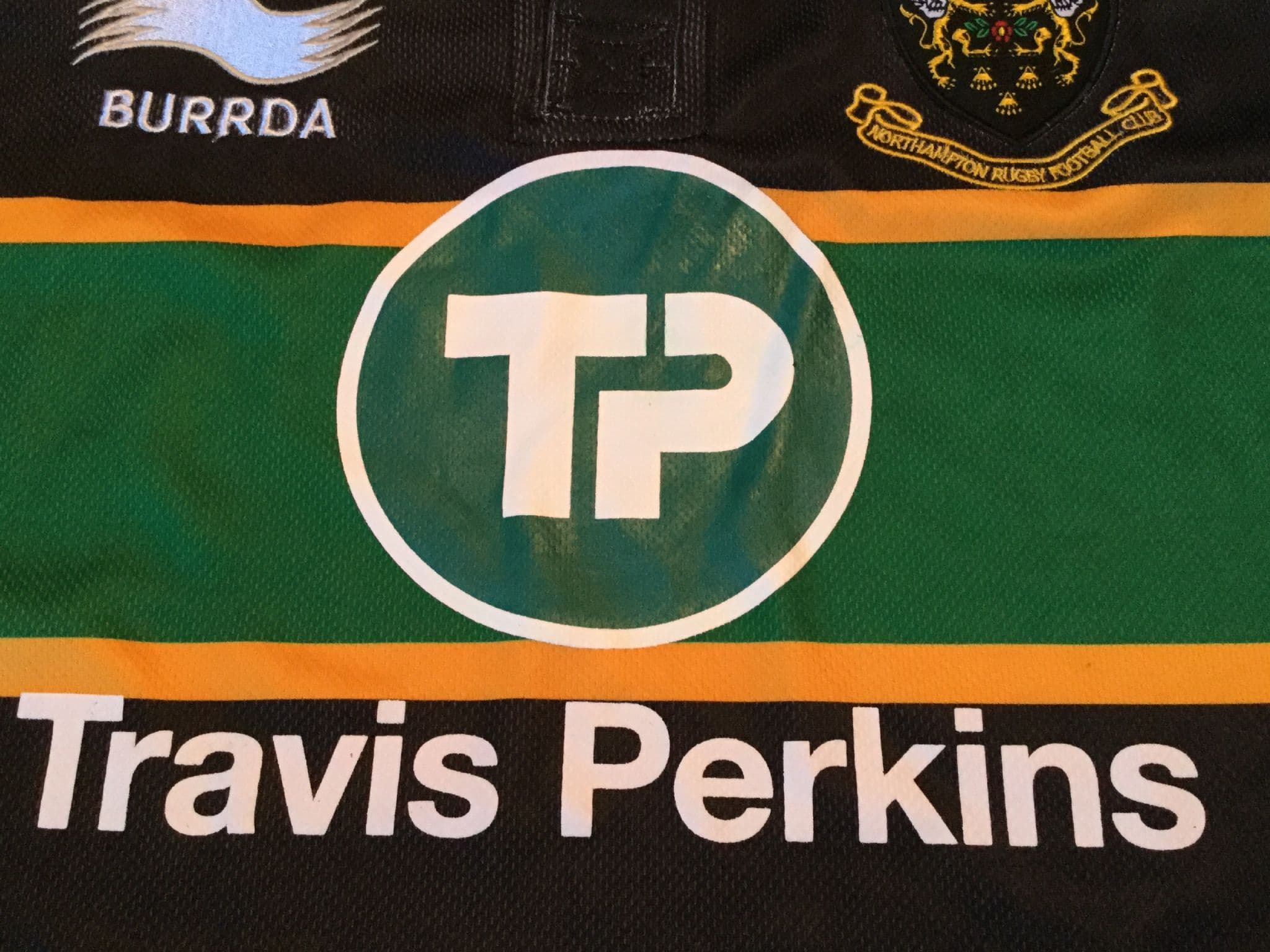 Maillot Northampton Saints Rugby 2014 - Édition Spéciale, Taille L/XL, Occasion (décoloration)