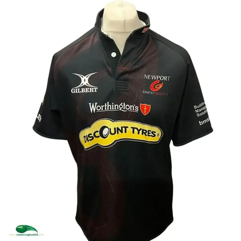 GILBERT Newport Gwent Dragons ラグビーシャツ M 2012/13 Newport Gwent Dragons Rugby Shirt | Old Official Gilbert