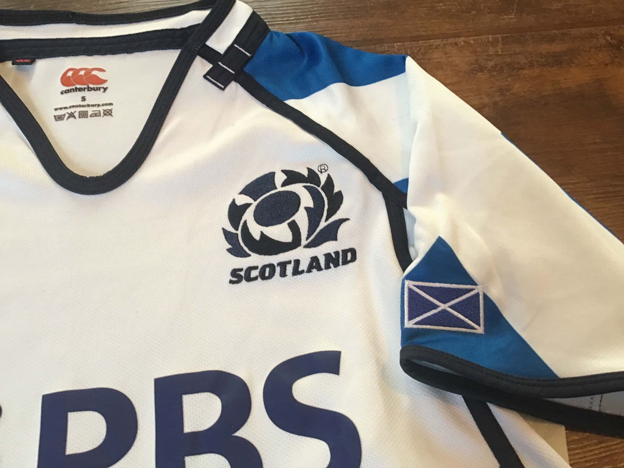 Maillot De Rugby Canterbury Scotland - Homme Taille M - Blanc Et Bleu - Occasion