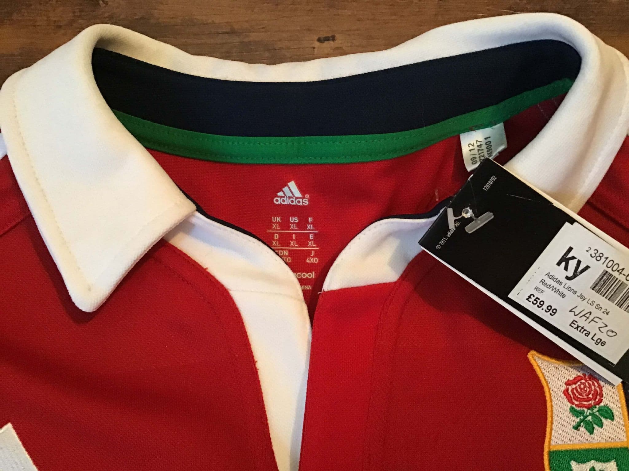adidas British and Irish Lions ラグビーシャツ 2005 British and Irish Lions Rugby Adidas Heritage L/S Shirt