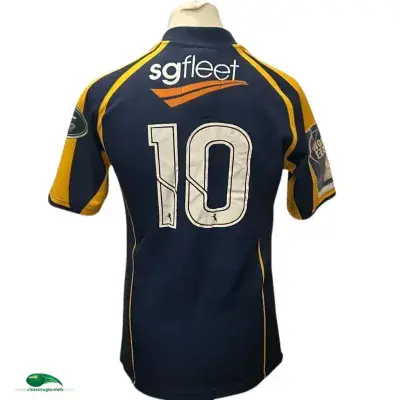 2013 Brumbies No 10 Zack Holmes Match Worn World Club 7's Rugby Union Shirt