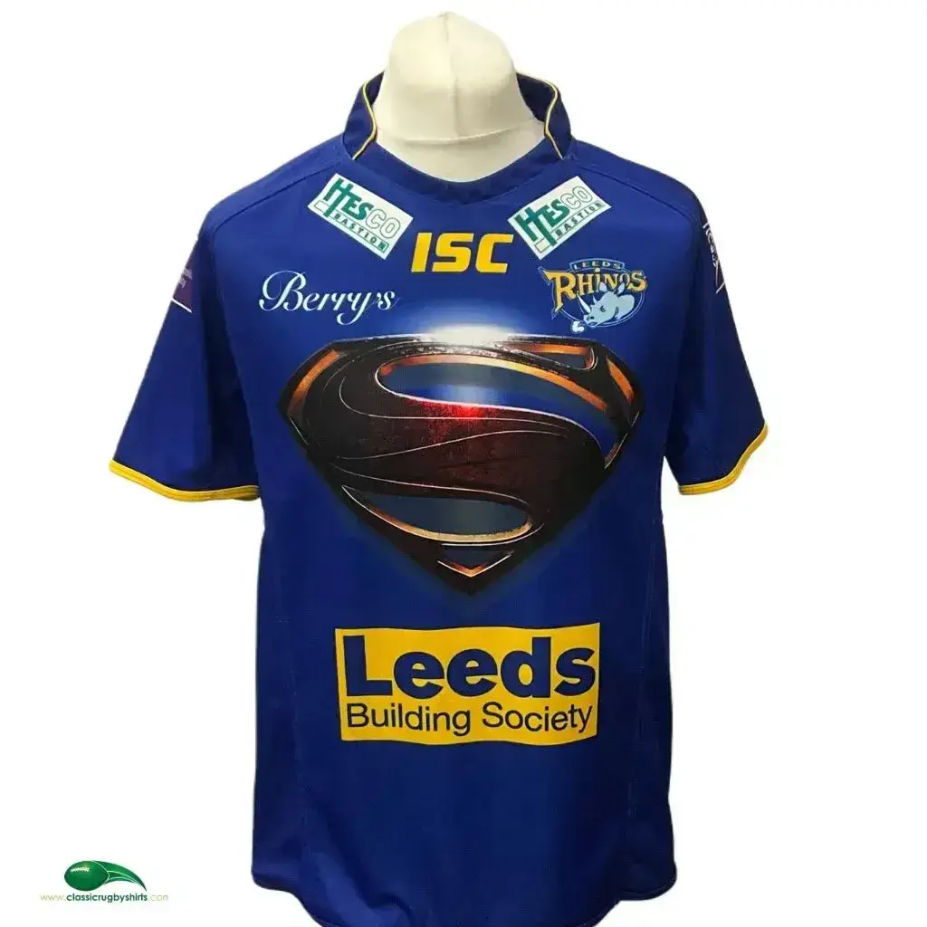 Maillot Rugby Leeds Rhinocéros Autographié - Blanc ISC Homme XS - Occasion