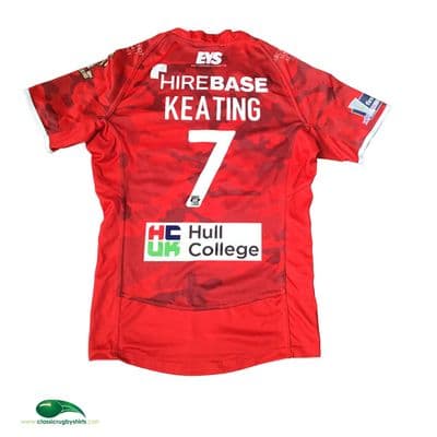 2014 Hull KR Keating Match Worn Military Rugby League Shirt Medium