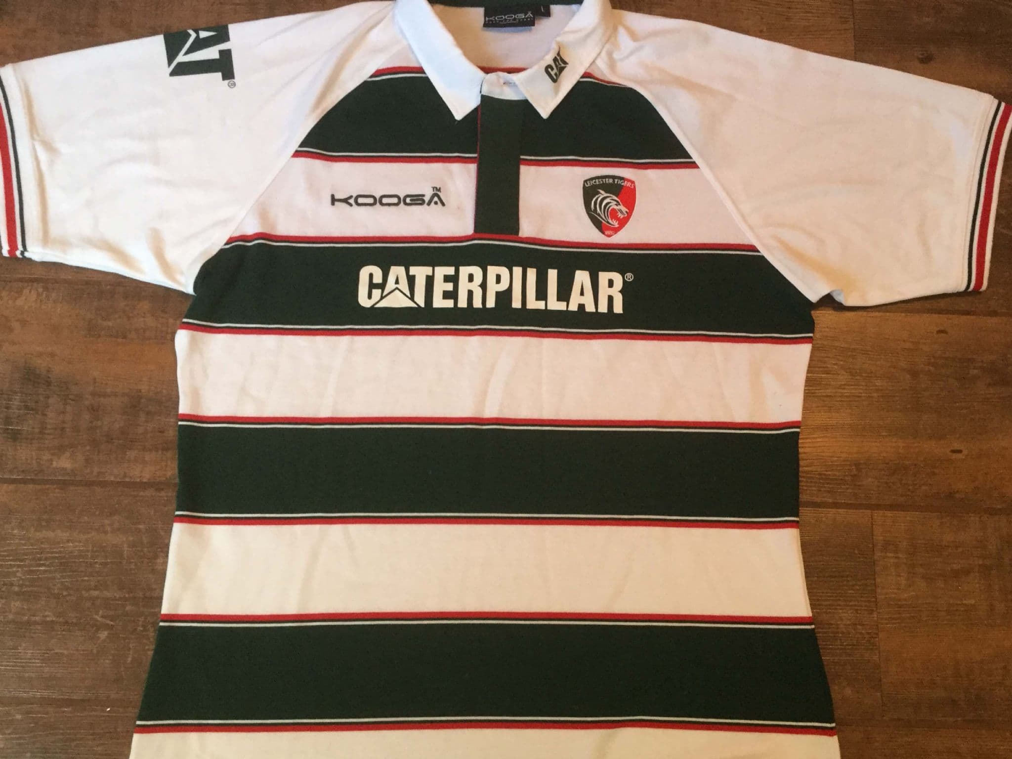 Maillot Rugby Leicester Tigers 2015-2016 Kooga - Taille Jeune L - Vert Et Blanc